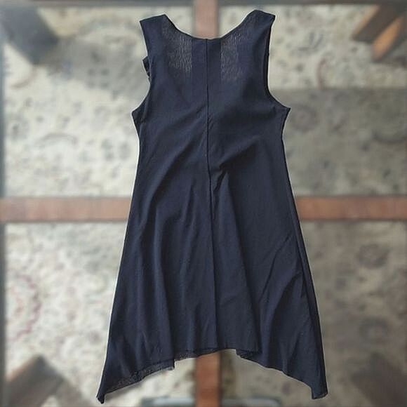 Sweet Pea black mesh ruffle scoop neck longline tank blouse - Picture 2 of 9